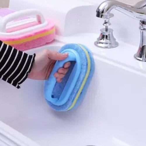 Kitchen Cleaning Bathroom Toilet Glass Wall Cleaning Bath Brush Plastic Handle Sponge Bottom Bathtub Brush Window Cleaner WC