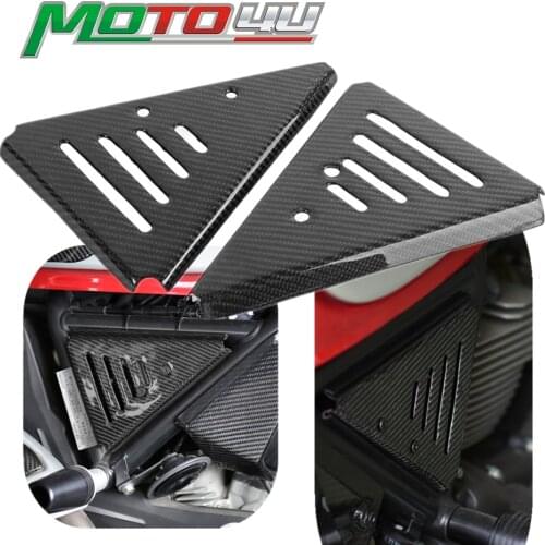 Carbon Fiber Motorcycle Airbox Cover Frame side protection Gloss 1 Pair Motorcycle Accessories For Ducati Scrambler 800