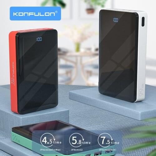 22.5W Quick Charge Power Bank QC3.0 Powerbank PD 18W Rechargeable Battery Led Digital Display Bank Power For iPhone 12 Redmi Q12