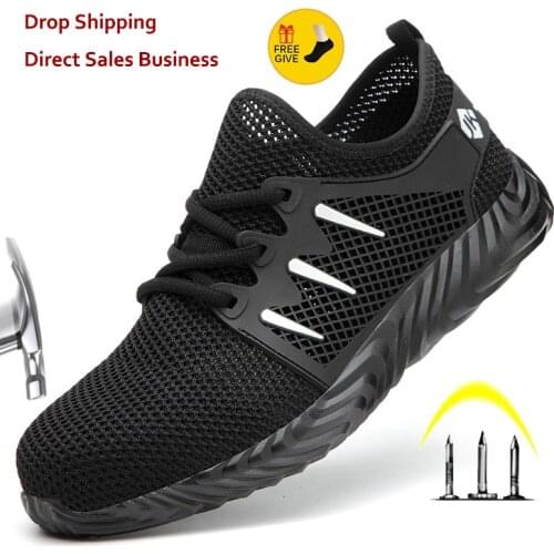 XPUHGM Indestructible Shoes Men Safety Work Shoes with Steel Toe Cap Puncture-Proof Boots Women Lightweight Breathable Sneakers