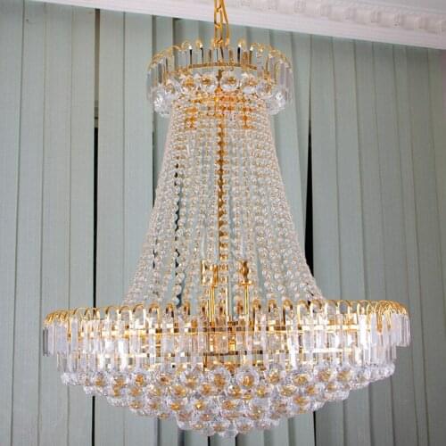 Gold Crystal Chandelier light Fixture Modern Chrome Crystal LED Chandeliers lampada led Living Room Chandeliers Guaranteed 100