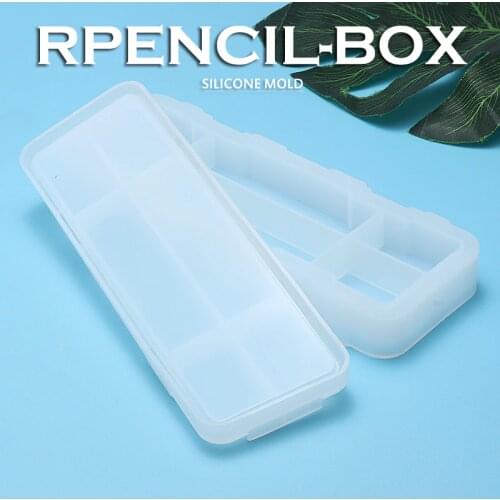 1pc/set Silicone Mold Epoxy Resin Molds DIY Pen Box Mold Clay Molds forSchool Office Stationery Decor