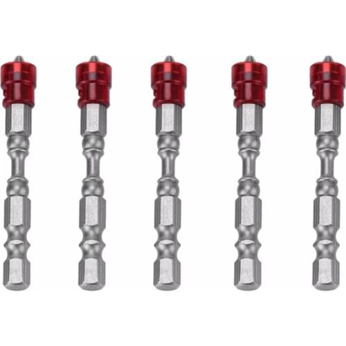 5pc 65mm Magnetic Screwdriver Bit Plasterboard Drywall Screwdriver Bits Ph2 Phillips Screw Driver Bit 1/4" Hex Shank Depth Stop