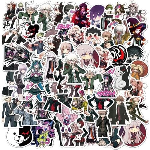 50PCS Mixed Danganronpa Game Stickers DIY Snowboard Laptop Luggage Fridge Guitar Graffiti Waterproof Classic Kid Toy Stickers