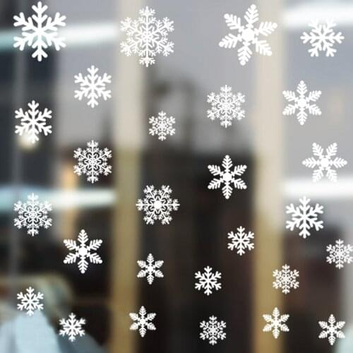 58 pcs/lot snowflake electrostatic Sticker Glass window kids room winter home decoration Christmas Wall Stickers Decal wallpaper