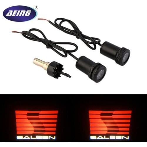 AEING For Saleen SMS 2pcs Ghost Shadow Logo welcome Car White LED Door Light Laser Courtesy Slide Projector logo Emblem lights