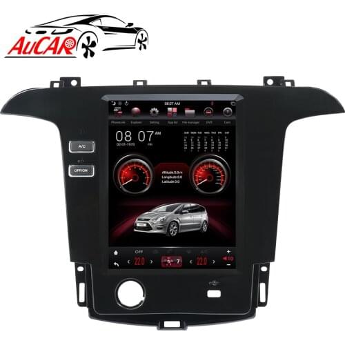 AuCAR Android Tesla Vertical Car Radio for Ford S-Max S MAX Galaxy 2006 - DVD Player GPS Multimedia Navigation Stereo Touch BT