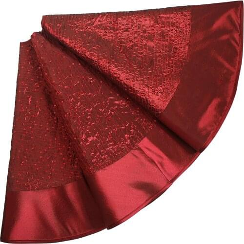 Free shipping EXTRA Large 50" sequin glitter sparkle body faux silk luxury Christmas Tree Skirt burgundy P1356