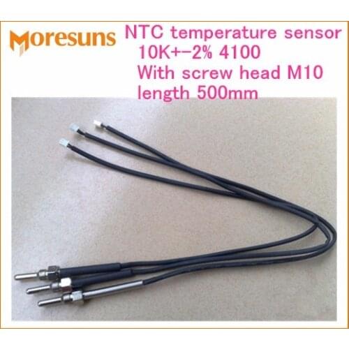 Fast Free ship 5pcs/lot NTC thermistor 10k 2% 4100,screw head M10 screw, length 500mm NTC temperature sensor