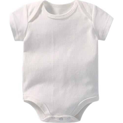 Summer Baby Romper Cotton Short Sleeve Triangle Romper For Baby Boy And Girl Plain Solid Color Summer Baby Clothes