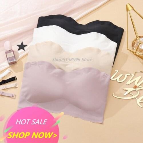 Women Tube Top Push Up Bra Seamless Sexy Lingerie Female Wrapped Chest Gathered Bras