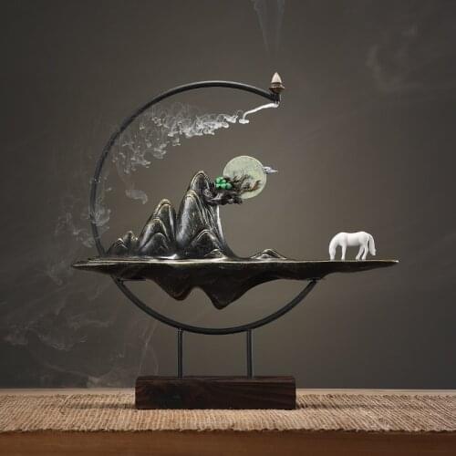 Incense Burner Holder Backflow Incense Burner Waterfall Candle Holders Gothic Decor Home Studio Decoration Salon Maison Censer