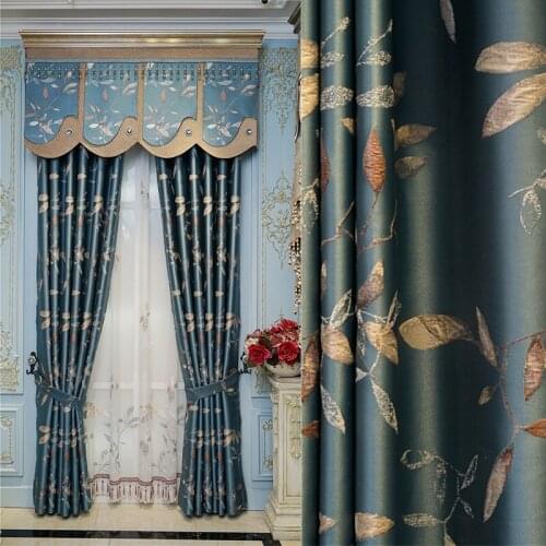European and American living room luxury villa jacquard blackout curtains for bedroom kitchen high-quality elegant curtains