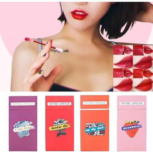 20 Pcs Lipstick Cigarette Cotton Swab Lipstick Portable Waterproof Liquid Non-Stick Cup Tattoo Lipstick Lip Tint Lipgloss