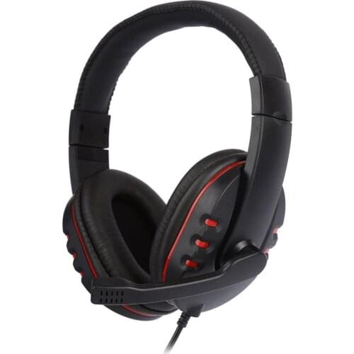 Surround Sound Stereo PC Gaming Headset & Microphone 3.5mm with Mic red