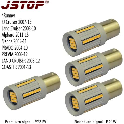 JSTOP 4PCS/set No Hyper Flash 12-24V BAU15S PY21W canubs led Turn Lights P21W 1156 100% No error led car front Rear Turn Signal