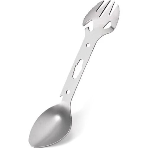 Outdoor Multifunctional Stainless Steel Camping Cutlery Fork Spoon Hiking Folding Picnic Portable Sets Knife For Food Fork Spoon