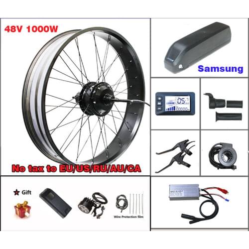 48V 1000W snow bike conversion kit Samsung 15Ah 20 26inch Electric Bicycle Rear Rotate wheel G51 display hub Motor with No Tax