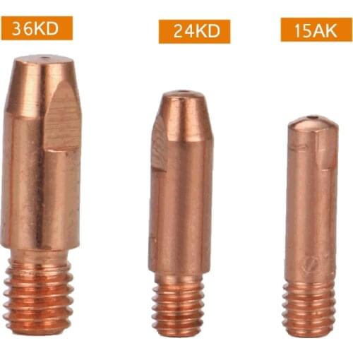 Hot 10pcs MIG Welding Nozzle Contact Tips Gas Diffuser Connector Holder Torch Contact Semi-automatic Welding Nozzle 0.8/1/1.2mm