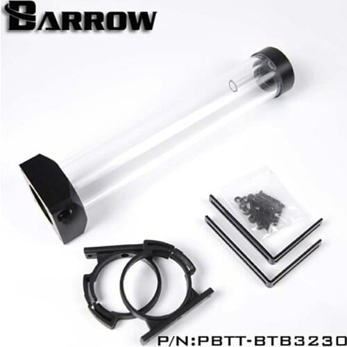 Barrow PC water cooling DDC Pump Reservoir Black Cover Transparent tank 80mm/130mm/180mm/230mm length PBTT-BTB