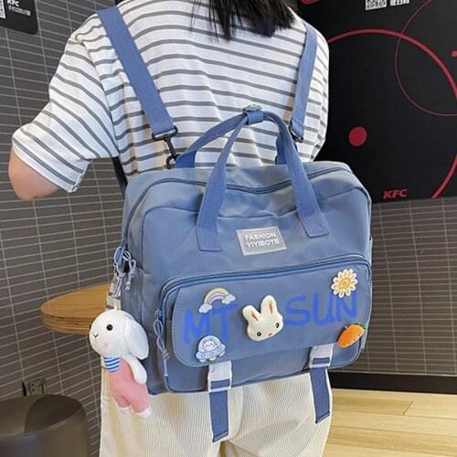 Chuwanglin Lovely Multifunctional Backpack Teenage Girl Ring buckle Portable Travel Bag Female Small Schoolbag Badge 7221037