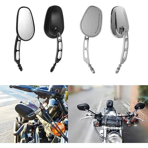 Motorcycle Universal 8MM Rear View Side Mirrors For Harley Road King Touring Sportster XL883 1200 Fatboy Dyna Softail Breakout