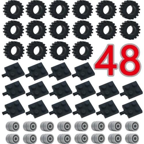 Technical City Wheel Set Building Blocks Wheel Hub Vehicle Car Truck Parts Classic Accessories MOC Brick Construction Toys Kids