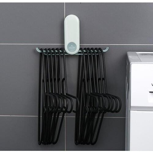 Wall-Mounted Clothes Hanger Storage Rack Plastic Foldable Hanger Rack For Drying Rack Storage Space Save