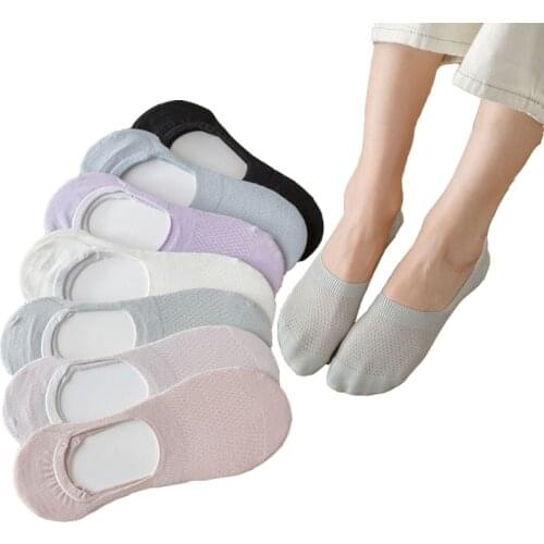 5 Pairs Pack Fashion Cute Women Summer Candy Color Socks NonSlip Invisible Socks Japanese Style Cotton College Girl Lot Socks