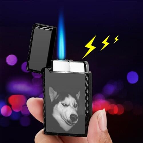 New Ping Sound Turbo Jet Lighter Compact Butane Torch Metal Custom Cigarette Lighters Gas 1300 C Windproof Petrol Lighter