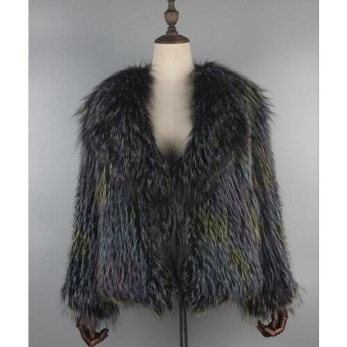 New Arrival Multicolour Silver Fox Fur Overcoat Real Knit Fox Fur Coat Winter Clothes Women Outerwear
