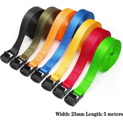 5m Length Buckle Tie-Down Belt Cargo Straps for Car Motorcycle Bike With Metal Buckle Tow Rope Strong Belt for Luggage Strap
