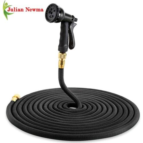 Dropshipping 16FT-100FT Garden Hose Shrink Expandable Flexible Water Hoses High Pressure Car Washer Pipe Spray Gun Irrigation