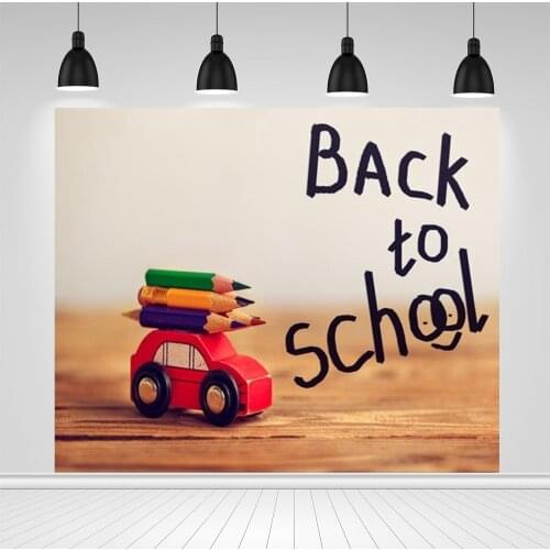Scopiso Wooden Board Back to School Red Car Photographic Backdrops Customized Photography Backgrounds Photocall Photo Studio