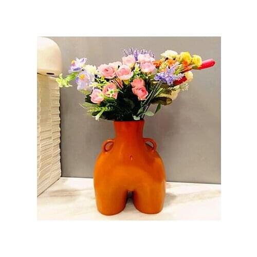 Nordic creative body art furnishings home simple living room is decorated with light luxury resin Bottom vase sculpture display