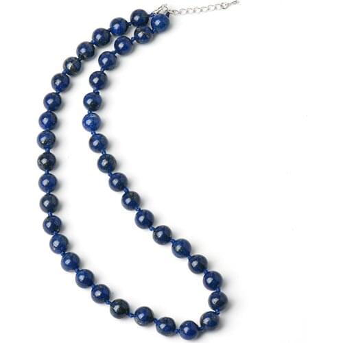 Light blue Beads with a Golden yellow spot Natural glossy design 10 MM stone Necklace .The Wedding Necessary Jewelry