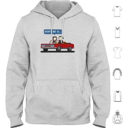 Don't Be A Square Hoodie Long Sleeve Pixel Art 8 Bit Pulp Fiction Quentin Tarantino Movies Quotes Quote John Travolta
