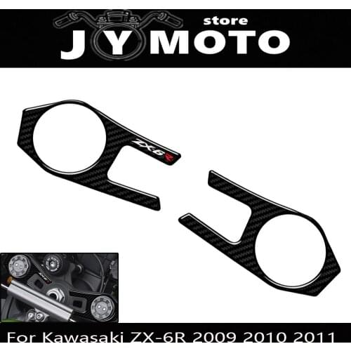 3D Carbon Fiber Tree Triple Yoke Tank Cover Protector for Kawasaki ZX6R ZX-6R 2009 2010 2011