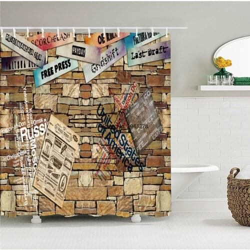3D Retro Old Wood Pattern Shower Curtains Europe and America Style Printed Bath Curtain Waterproof Bathroom Shower Curtain