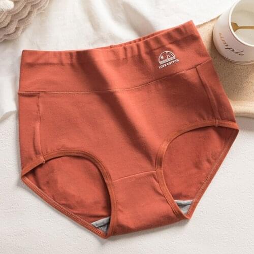 Womens Cotton Antibacterial High Waist Breifs Lady Graphene Underpants Breathable Young Women Panties