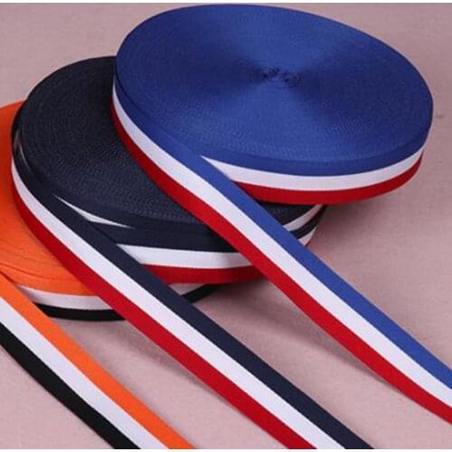 1M Green Blue Orange Stripe Cable Stain Ribbon DIY Sewing Cloth Hat Backpack Straps Ribbon Bias Tape Hand Belt Accessories