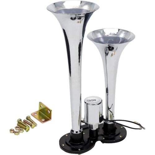 12V/24V Single Dual Tone Trumpet 150db Electric Air Horn Compressor Kit Super Loud Car Motorcycle Speaker For Car Truck Vehicle