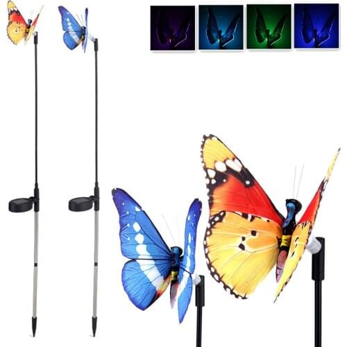 2Pcs/box Night Light Butterfly Garden Decoration LED Solar Light Lamp For Courtyard Balcony Outdoor Home Door Path ZM56