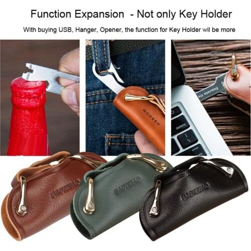 【2021】Modern New Leather Smart Key Wallet DIY Keychain EDC Pocket Car Key Holder Key Organizer Holder Smart Key Holder