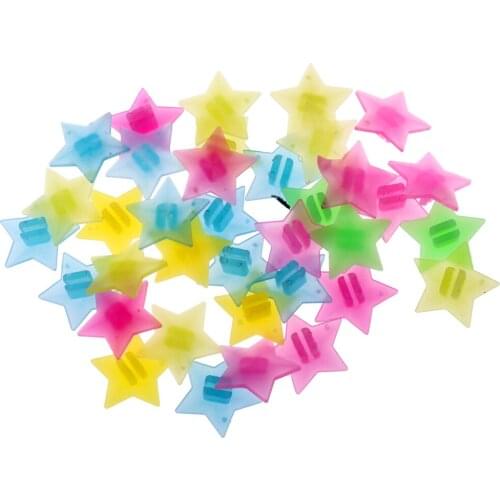 36pcs Multicolour Star Beads Bike Bicycle Wheel Spokes Beads Luminous Clip