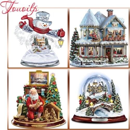 Touoilp Drill 5D DIY Diamond Painting "Christmas Santa Claus"Cross Stitch 5D DecorChristmas ornaments with diamond embroidery