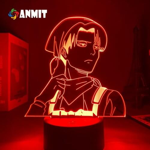 Attack on Titan Anime Lamp Levi Ackerman Lamp With Motion Sensor kids Room Decoration Avatar