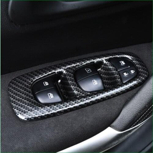 Car Accessories For Renault Kadjar 2016 2017 2018 LHD Inner Door Armrest Window Lift Button Decoration Strip Sticker Cover Trim