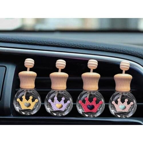 Auto Perfume Diffuser Empty Bottle Aromatherapy Fragrance Ornament Decor Rotatable Car Perfume Glass with Clip