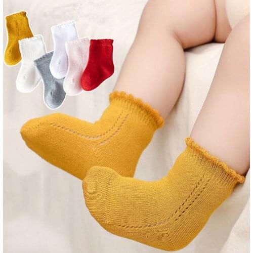 Childrens Thin Socks Baby Spring and Summer Hollow Socks for 0-2years Kids European and American Style Soft And Comfortable